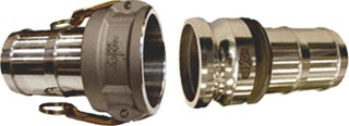 Stainless Steel Cam and Groove Couplings Part C and Part E Attached